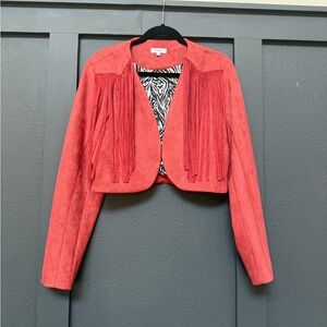 Fate red/orange Blazer Cropped faux suede Jacket